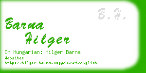 barna hilger business card